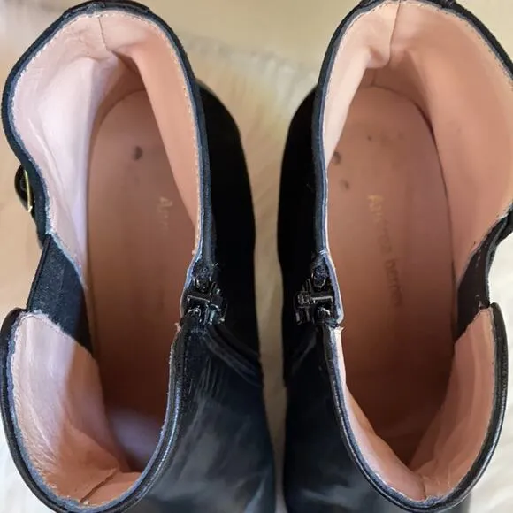 Andrea Bernes Made in Italy black heel ankle boots size 7