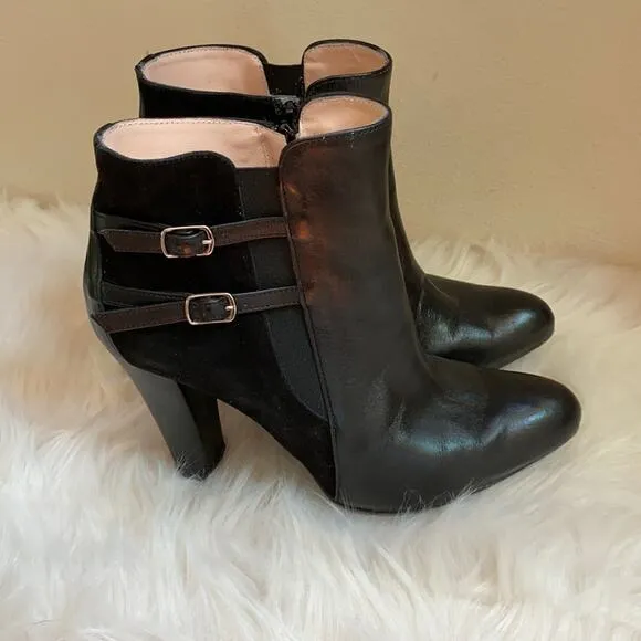 Andrea Bernes Made in Italy black heel ankle boots size 7