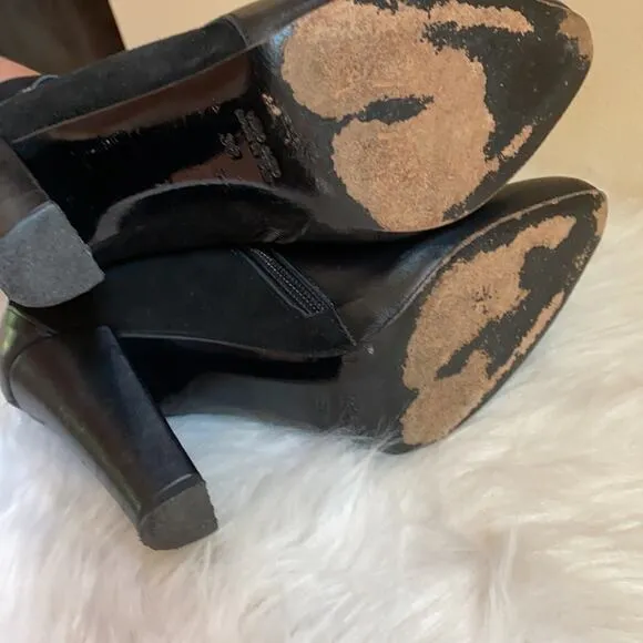 Andrea Bernes Made in Italy black heel ankle boots size 7