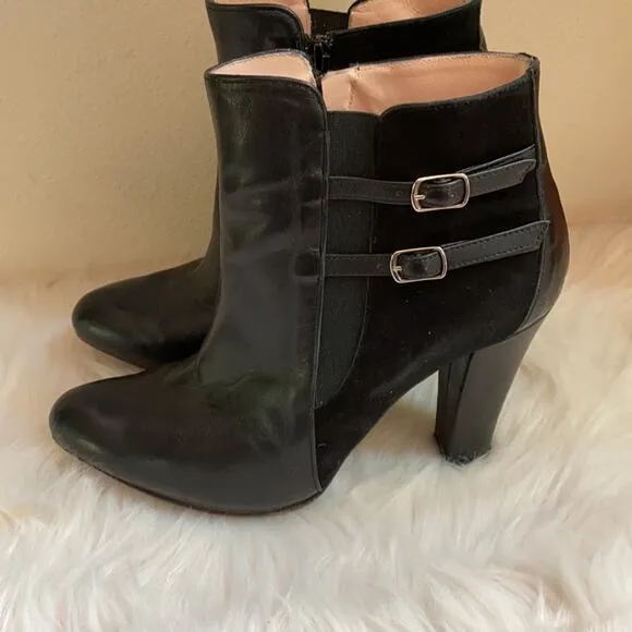 Andrea Bernes Made in Italy black heel ankle boots size 7