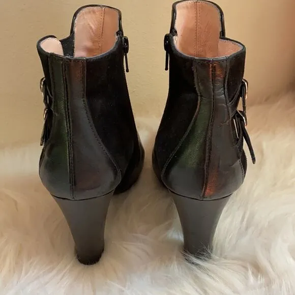 Andrea Bernes Made in Italy black heel ankle boots size 7