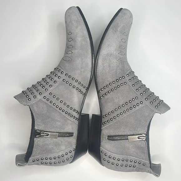 Anine Bing - Charlie Low Grey Suede Studded Ankle Boots Women's Size US 7/EU 37