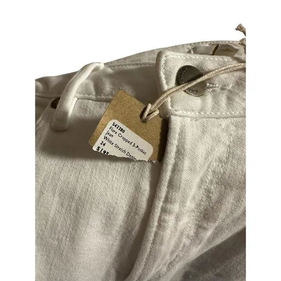 Ann Mashburn Flare Cropped 5-Pocket Jeans - White