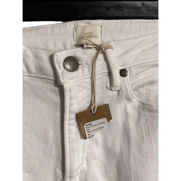 Ann Mashburn Flare Cropped 5-Pocket Jeans - White