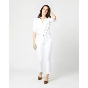 Ann Mashburn Flare Cropped 5-Pocket Jeans - White