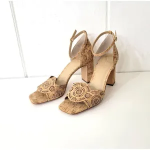Ann Taylor Perforated Cork High Heel Sandals Women's Size 10 NWOB