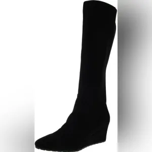 Anne Klein Womens Faux Suede Wedge Wide Calf Knee-High Boots-9WC