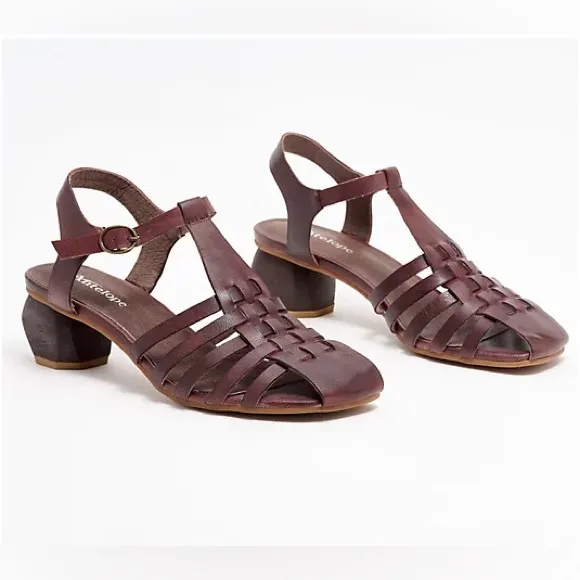 Antelope Leather Heeled Sandals - Aren coffee casual classic comfy summer style