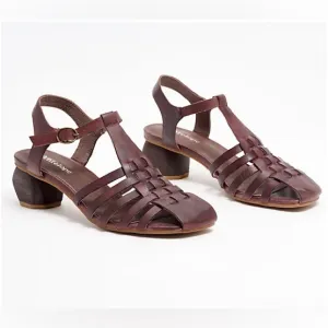 Antelope Leather Heeled Sandals - Aren coffee casual classic comfy summer style