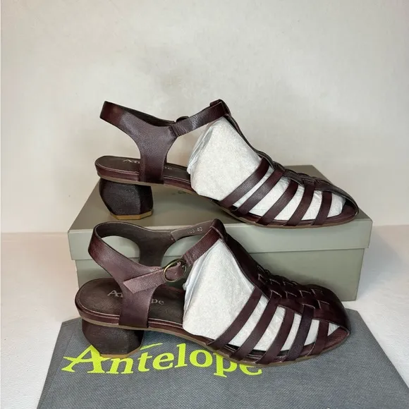 Antelope Leather Heeled Sandals - Aren coffee casual classic comfy summer style