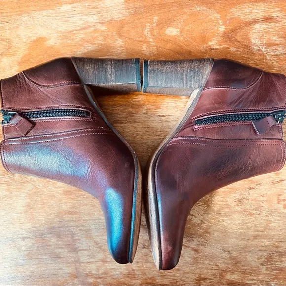 Anthology Paris Burgundy Leather Ankle Boots