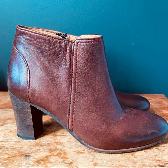 Anthology Paris Burgundy Leather Ankle Boots