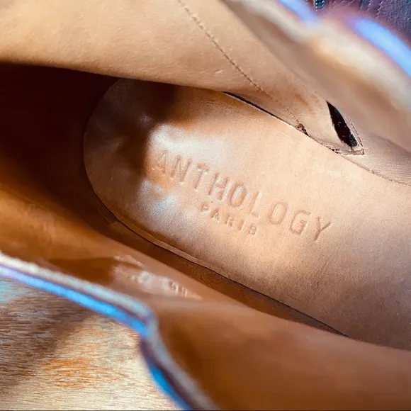 Anthology Paris Burgundy Leather Ankle Boots