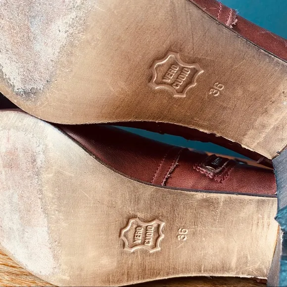 Anthology Paris Burgundy Leather Ankle Boots