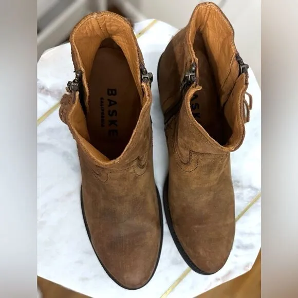 Anthropologie BASKE FRINGED WESTERN Handmade leather Goodyear Welt Boot Size 8
