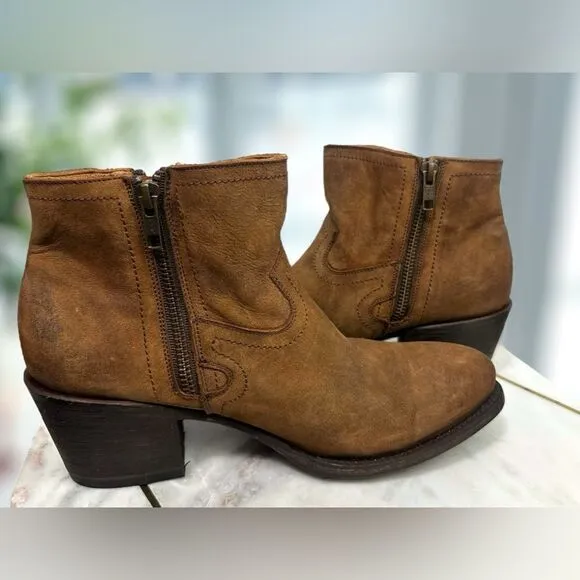 Anthropologie BASKE FRINGED WESTERN Handmade leather Goodyear Welt Boot Size 8