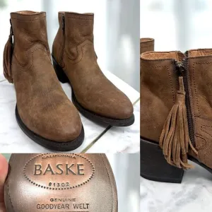 Anthropologie BASKE FRINGED WESTERN Handmade leather Goodyear Welt Boot Size 8