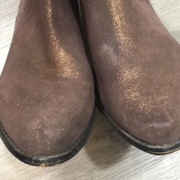 Anthropologie Brown Metalic Chelsea Slip On Boots     size 11M