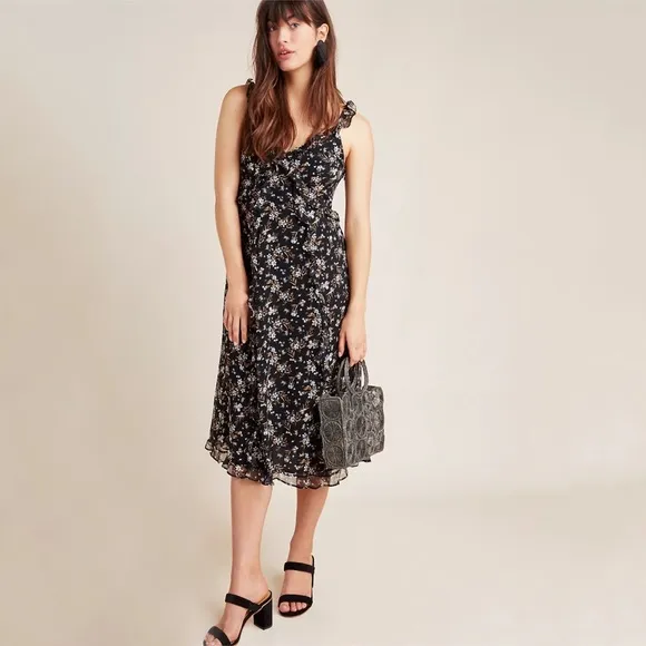 Anthropologie Cecile Ruffled Floral Dress