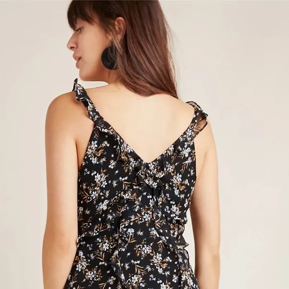 Anthropologie Cecile Ruffled Floral Dress