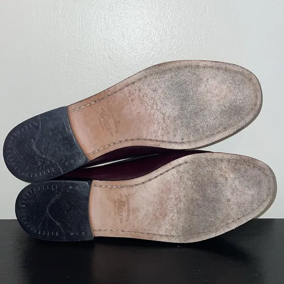 Anthropologie G.H. Bass &amp; Co Diane Leather Loafers.  Size 8.5 Wide.  Red/Brown.