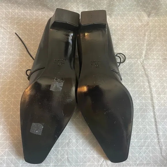 Anthropologie Giraudon Portuguese Leather Pointed Tie Loafers 39