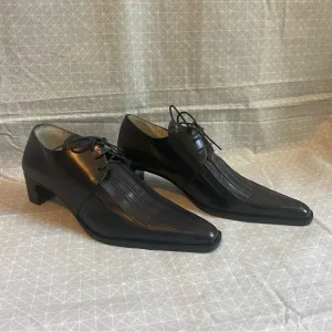 Anthropologie Giraudon Portuguese Leather Pointed Tie Loafers 39