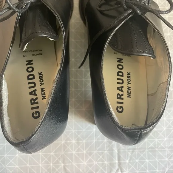 Anthropologie Giraudon Portuguese Leather Pointed Tie Loafers 39