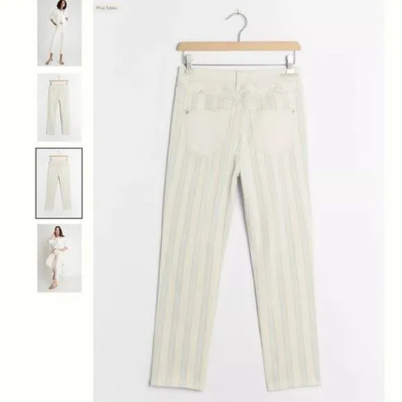 Anthropologie High-Rise Slim Boyfriend Jeans White Size 31