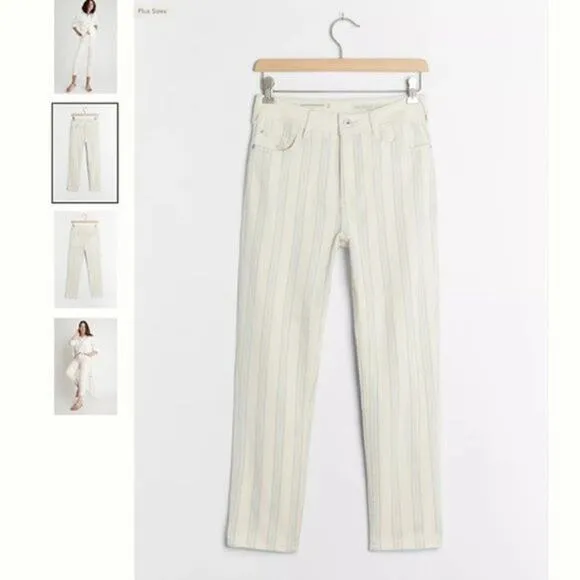 Anthropologie High-Rise Slim Boyfriend Jeans White Size 31