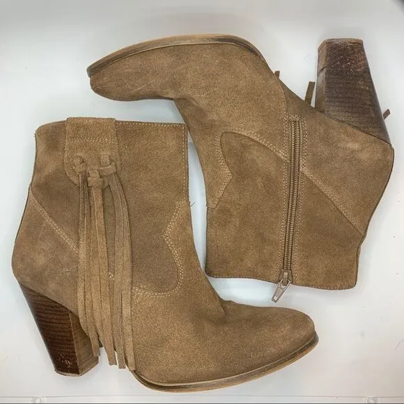 Anthropologie Howsty Marci Fringe Ankle Boot