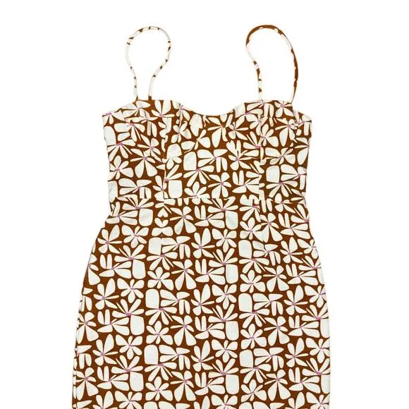 Anthropologie Hutch Floral Slim Midi Dress Sweetheart Neck Strappy Size XL NEW