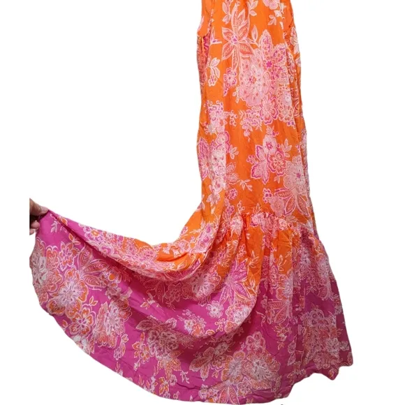 Anthropologie MEAVE Flounced Halter Maxi Dress
