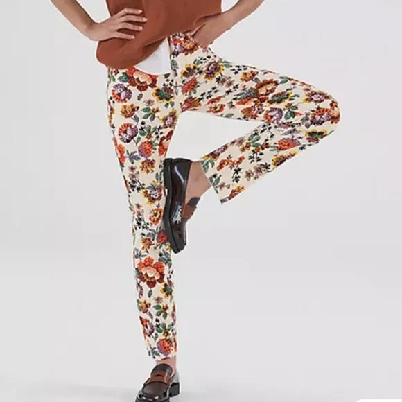 Anthropologie Pilcro 29 NWT The Cigarette Slim Straight Jeans Floral