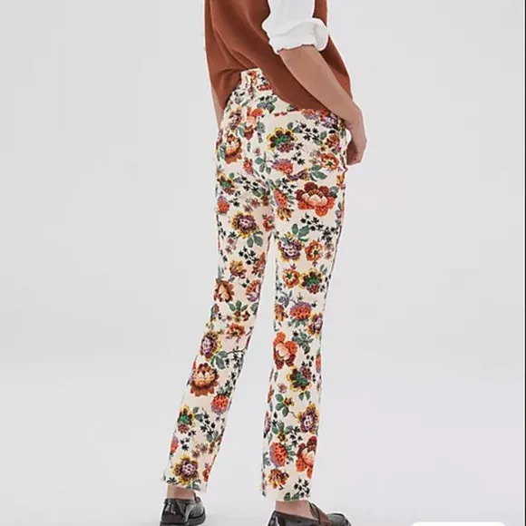 Anthropologie Pilcro 29 NWT The Cigarette Slim Straight Jeans Floral