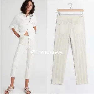 ANTHROPOLOGIE Pilcro High Rise Boyfriend Jean Stripes Dainty Floral 26 NWT