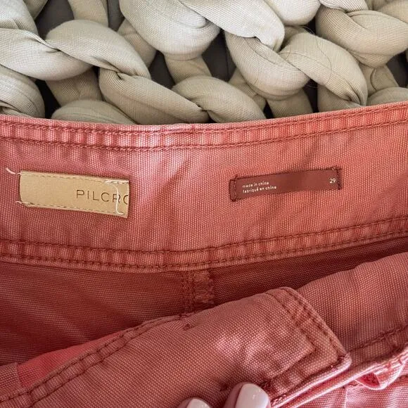 Anthropologie Pilcro Relaxed Pleat Shorts Size 29 Pink High Waist Pleated Cuffed