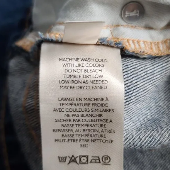 Anthropologie Pilcro The Vintage Straight Jeans Sz 27 Distressed Dark Wash NWOT