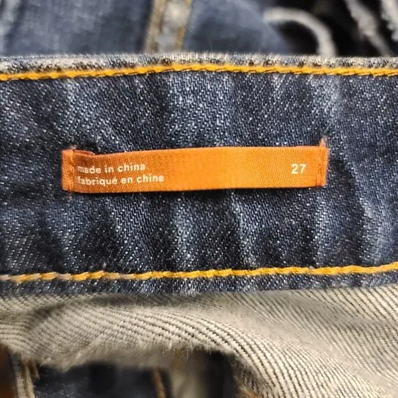 Anthropologie Pilcro The Vintage Straight Jeans Sz 27 Distressed Dark Wash NWOT