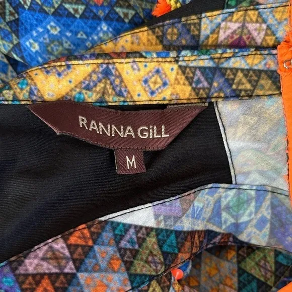 Anthropologie Ranna Gill Condesa Maxi Size M Geometric Studded Embroidered