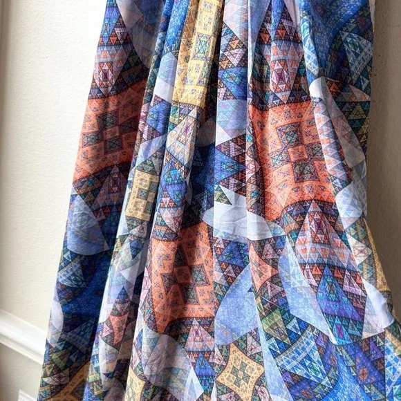 Anthropologie Ranna Gill Condesa Maxi Size M Geometric Studded Embroidered