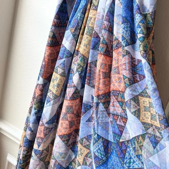 Anthropologie Ranna Gill Condesa Maxi Size M Geometric Studded Embroidered