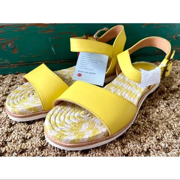 Anthropologie Rollies Jute Yellow Sandals 36