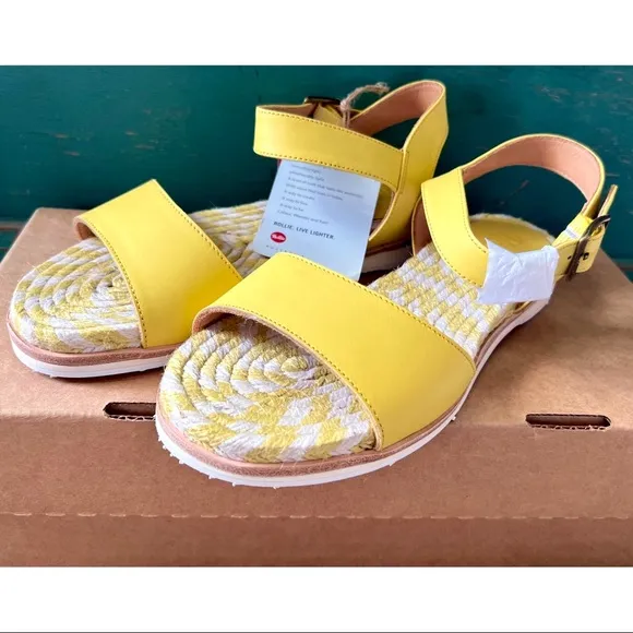 Anthropologie Rollies Jute Yellow Sandals 36