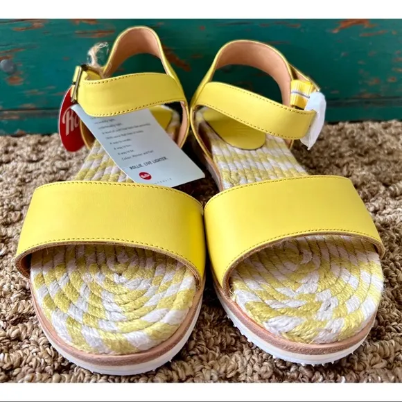Anthropologie Rollies Jute Yellow Sandals 36
