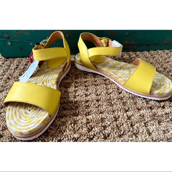 Anthropologie Rollies Jute Yellow Sandals 36