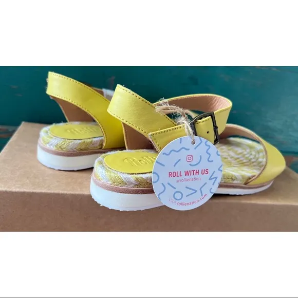 Anthropologie Rollies Jute Yellow Sandals 36