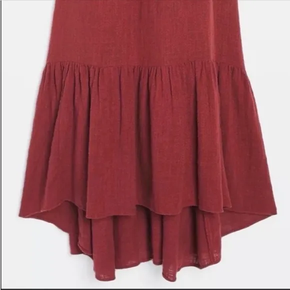 ANTHROPOLOGIE Ruffles High Low Maxi Dress Flounced Hem Size XS NWT