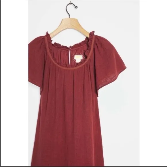 ANTHROPOLOGIE Ruffles High Low Maxi Dress Flounced Hem Size XS NWT