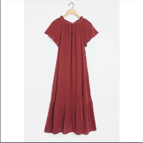 ANTHROPOLOGIE Ruffles High Low Maxi Dress Flounced Hem Size XS NWT